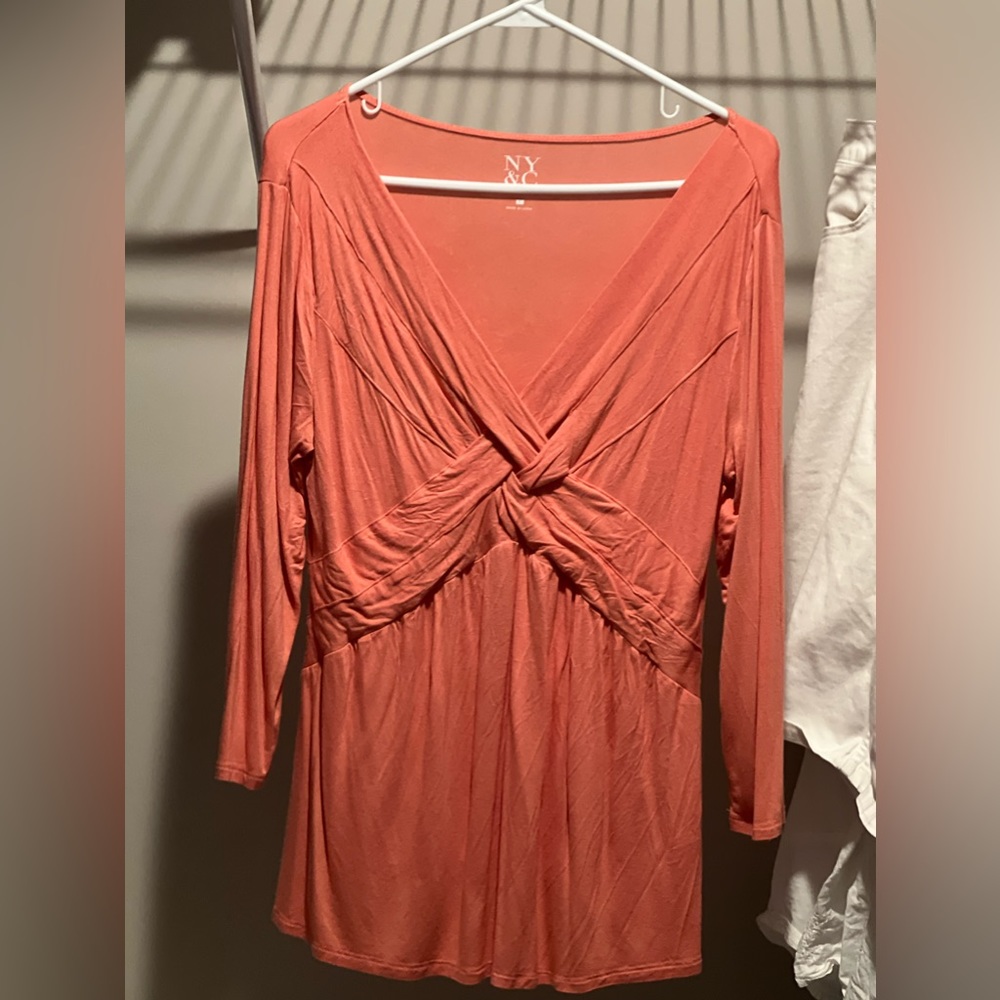 NY&C large size peachy orange top